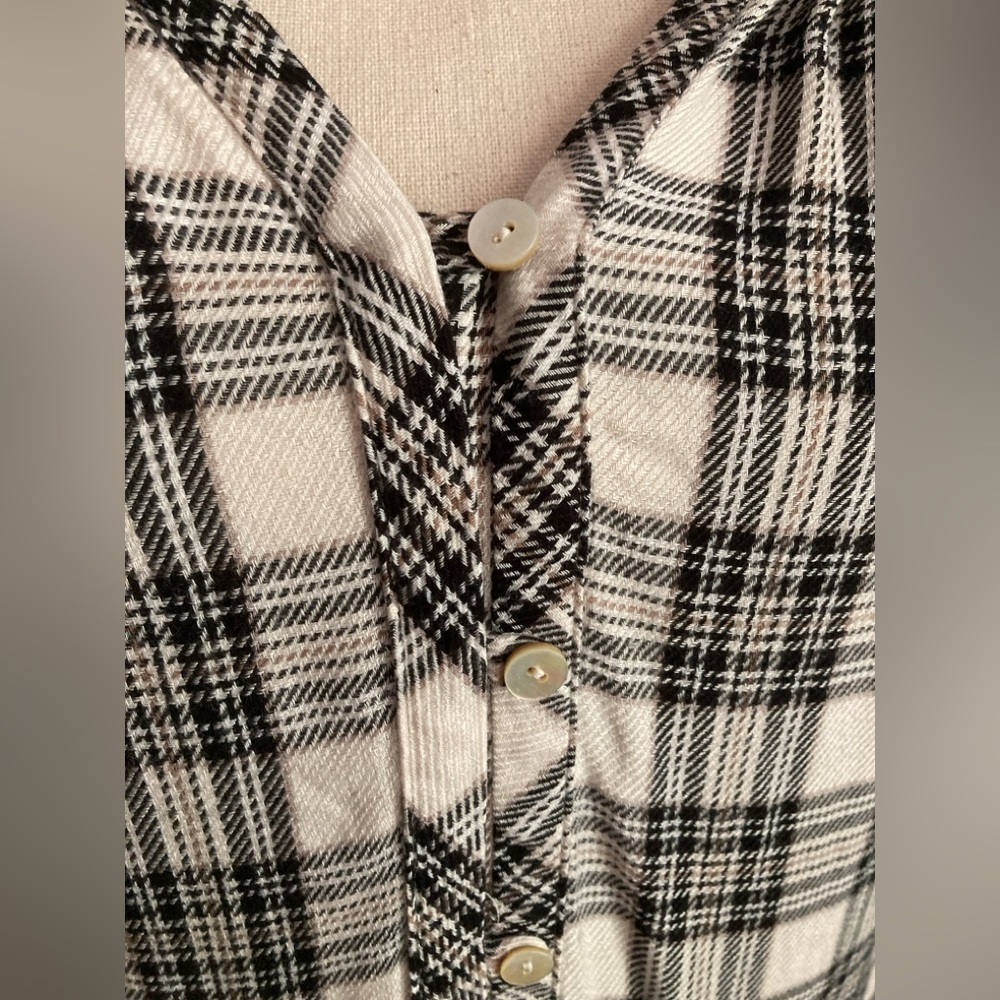 Women’s J Jill plaid tunic top size L button down long sleeve boho casual spring - Picture 8 of 8